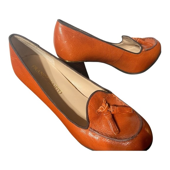 Franco Sarto Women's Tassel Orange Loafers - Picture 3 of 10
